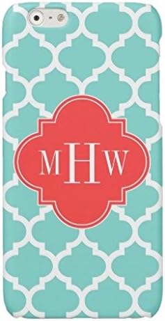 Aqua Moroccan 5 Coral Red 3 Initial IPhone 6/6s Plus Case Fashion Cover