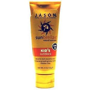 JASON Natural Cosmetics Sunbrellas Natural Sun Care Kid's Block, SPF 45, 4 oz Tubes