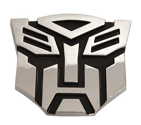 TRANSFORMERS AUTOBOT CAR BADGE EMBLEM CHROME