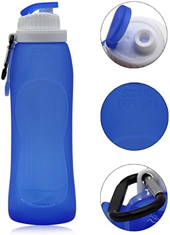 AR happy Silicone Foldable Sport Water Bottle, 500ml - Blue