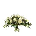 Blumenstrauß 'Strauß' Medium Frisch vom Floristen vor Ort mit Rosen uns Lilien in weiß, oval gebunden