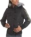 Southpole Junior's High Waist Rib Jacket With Polar Fleece On Hood