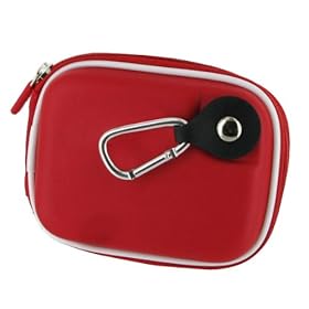 rooCASE (Med EVA Red) Hard Shell Case with Memory Foam for Flip Mino Camcorder Smile