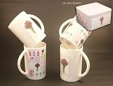 4 Kaffeebecher Lavendel Becher Set in Geschenkbox