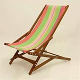 38" Sherbet Striped Wooden Outdoor Garden Patio Folding Glider Chair