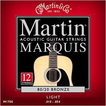 Martin M1700 Marquis 80/20 Bronze 12-String Acoustic Guitar Strings, Light