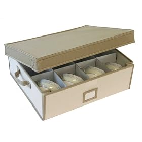 <b>Cup Storage Chest - Natural & Khaki - Holds 12 by Richards Homewares</b>