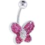 Perfectly Pink CZAR BUTTERFLY JEWELED Belly Ring