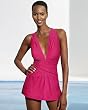 Newport News Shape fx All-over Control Crisscross Plunge Swimdress