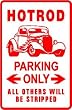 HOTROD PARKING race sport car antique sign