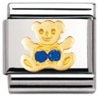 Nomination Comp. Classic TIERE - LAND Edelstahl, 18K-Gold und Cubic Zirc. (Bar BLAU) 03030 Preisvergleich