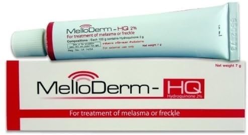 2 Tubes Anti Melasma Hydroquinone 2% Cream (Melloderm-hq 2% 0.25 Ounces) Once Daily At Night with Cost Effectiveness Treatment of Melasma or Freckles