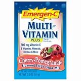 Emergen-C Multi-Vitamin Plus Multi Vitamin & Mineral Fizzy Drink Mix in Cherry Pomegranate Flavor - 1 Travel Size Packet 0.3 oz.