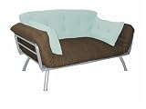 Mali Flex Seafoam and Plank Futon with Frame and Cushions By Elite Furniture