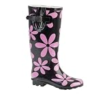 from Mill Outlet Passion Wellington Boots Pink & Black Size UK 5
