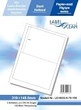 Produkt-Bild: LabelOcean LO-0002-a-70, 200 Etiketten 210x148,5mm, 100 Blatt DIN A4, 70g/qm, geeignet f&uuml;r Inkjetdrucker-, Laserdrucker und Kopierer.