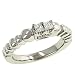 Princess/Pave Diamond Wedding Band .21cttw (CZ ctr)