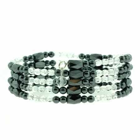 Genuine Hematite and Swarovski Crystal Magentic Healing Anklet/ Bracelet/ Necklace
