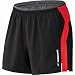 Brooks Men's 5-Inch Essential Run Short, Black/Power Red, Medium