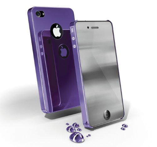 Cellular Line Schutzh&uuml;lle mit Spiegel-Display-Schutzfolie und Reinigungstuch f&uuml;r Apple iPhone 4/4S lila