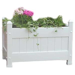 Duratrel Model 11124 White Large Planter Box Fully Assembled by 