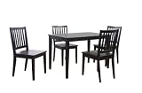 Target Marketing Systems 5-Piece Shaker Dining Set, Black