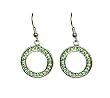 Earrings - E104 - Crystal Circles (3/4") ~ Peridot Green