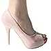 High Heels Peeptoe mit Plateau im Italy - Design 13 cm Lack rosa pink