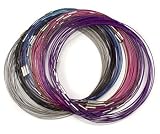 Wire Magnetic Clasp Cable Chokers Set 6 Assorted Colors
