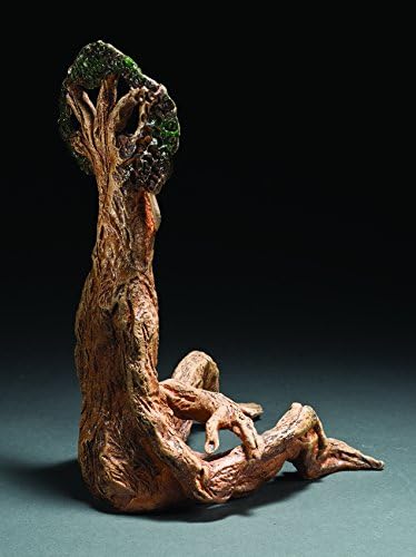 Ceramic Tree Person Ent clay sculpture earthen fired named Finnula . Figurine statue pottery fantasy The Lord of the Rings, fantasy