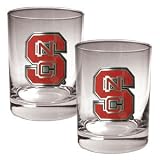North Carolina State Wolfpack 2 Piece Rocks Glass Set NCAA College Athletics