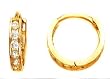 14k Yellow Gold Huggie Earrings With CZs