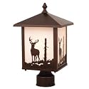 Yellowstone Outdoor - 1 Light Rustic Outdoor Lighting Post Lamp Fixture Deer Motif - Bronze - B2505