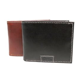 Guess Genuine Leather Luxury Bi-Fold Passcase Wallet in Gift Box