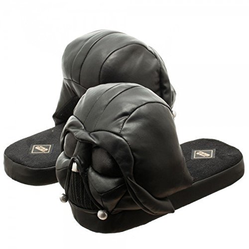 Star Wars Darth Vader Slippers 3D Plush Lounge Black Memory Foam