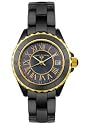 Women's Black High Tech Ceramic Yellow Gold Tone Accent