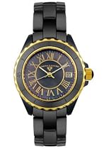 SWISS LEGEND Womens Black High Tech Ceramic Yellow Gold Tone Accent 20050BKBGR