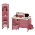 No Tools Assembly Kids Office Collection - Pink/ White