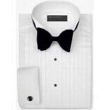 Perry Ellis Wing Collar, 1/2" Pleated, 100% Cotton with French Cuff Tuxedo Shirt