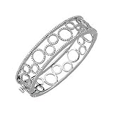 14K White Gold Diamond Bangle Bracelet - 6.87 Ct.