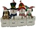 Ice Cube Snowman Family of 3 with Dog Personalized Christmas Ornament