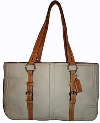 Coach Purse Handbag Chelsea Leather Zip Tote 12339 Parchment White