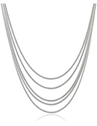 Napier "Silver X World" Silver-Tone Multi-Row Necklace, 19"