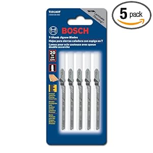 Bosch T101AOF 3-Inch 20 TPI Bi-Metal T-Shank Laminate Flooring Jig Saw Blade - 5 Pack