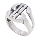 SilverBin Sterling Silver High Polish Chunky Dollar Sign Band Ring