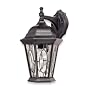 Globe 4572801 Trinity One-Light Outdoor Downward Wall Sconce with Tiffany Glass, Black