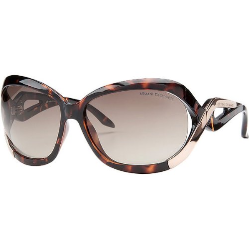 A|X Cut Out Sunglasses - Armani Exchange Women's Designer Eyewear - Havana/Brown Gray Shaded / One Size Fits All
