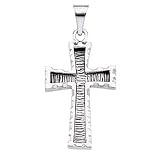 14K White Gold Cross Pendant