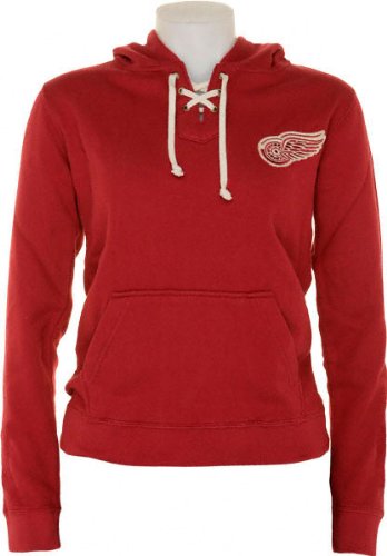 Old Time Hockey Detroit Red Wings Women's Queensboro Lace Hooded Sweatshirt