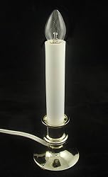 8" Brass Plated Indoor Christmas Candle Lamp